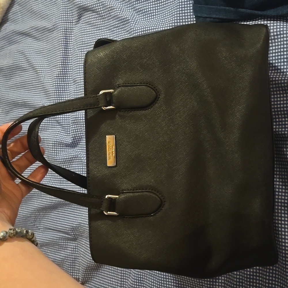 Kate Spade 'Laurel Way Evangelie' Black Leather Satchel.